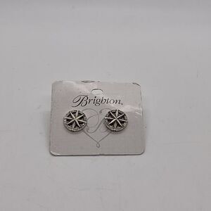 Brighton Anchor and Soul Silver Stud Earrings